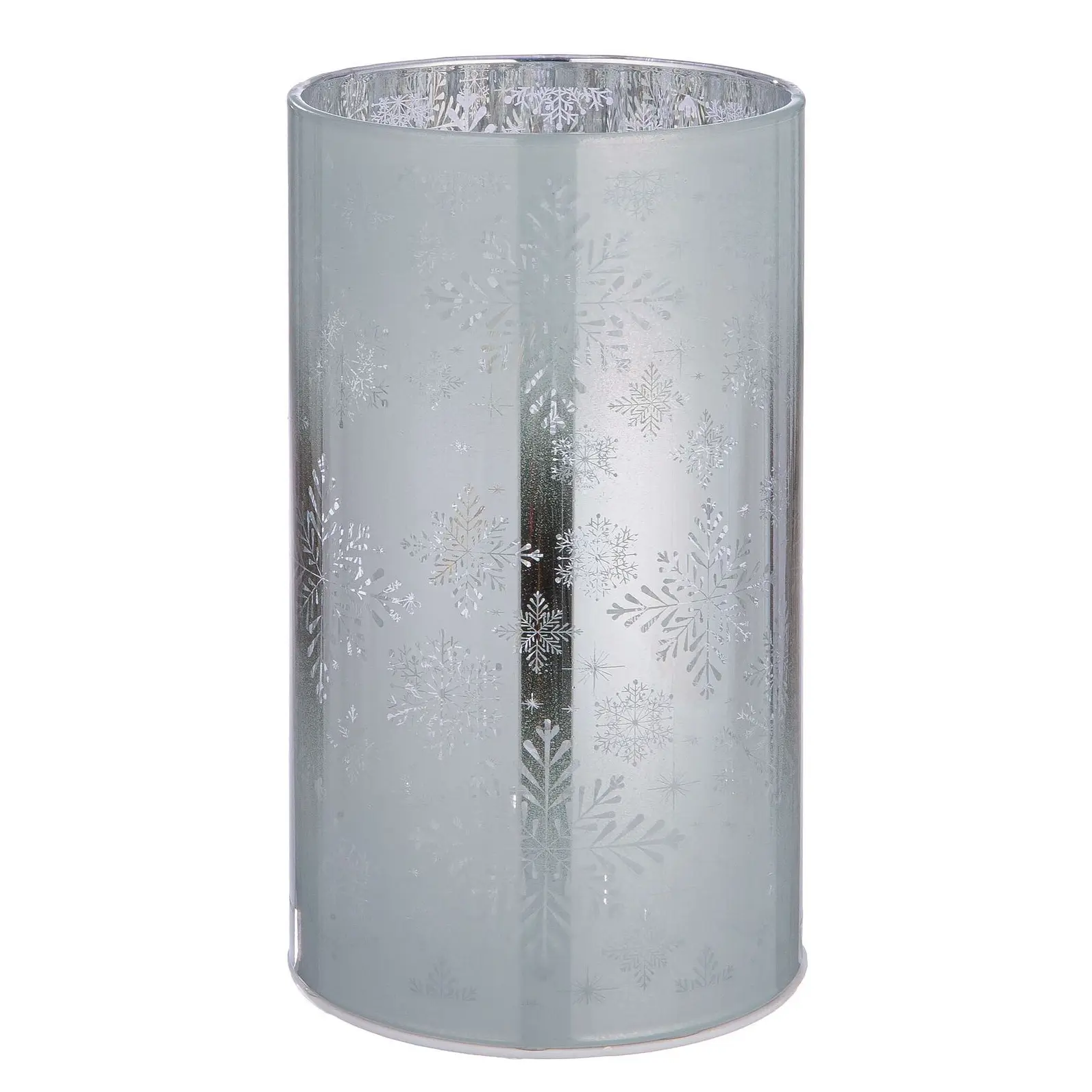 Lampe, Lampenschirm, Töpferei Windlicht Schneeflocke LED Glas 18cm – Hauptansicht