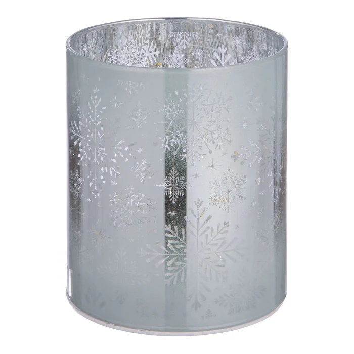 Windlicht Schneeflocke LED Glas 18cm – Produktansicht