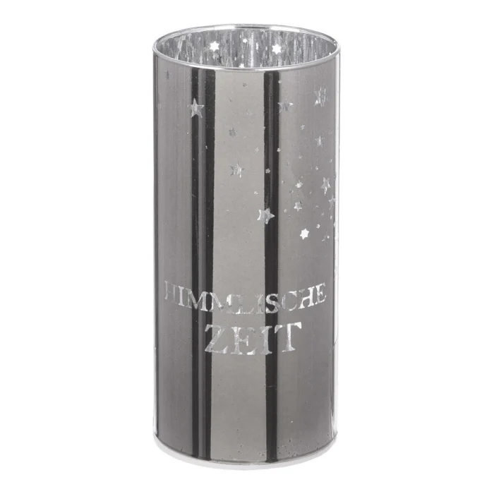 Windlicht Sternenmädchen silber LED Glas 15cm – Produktansicht