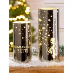 Windlicht Sternenmädchen silber LED Glas 20cm – Hauptansicht