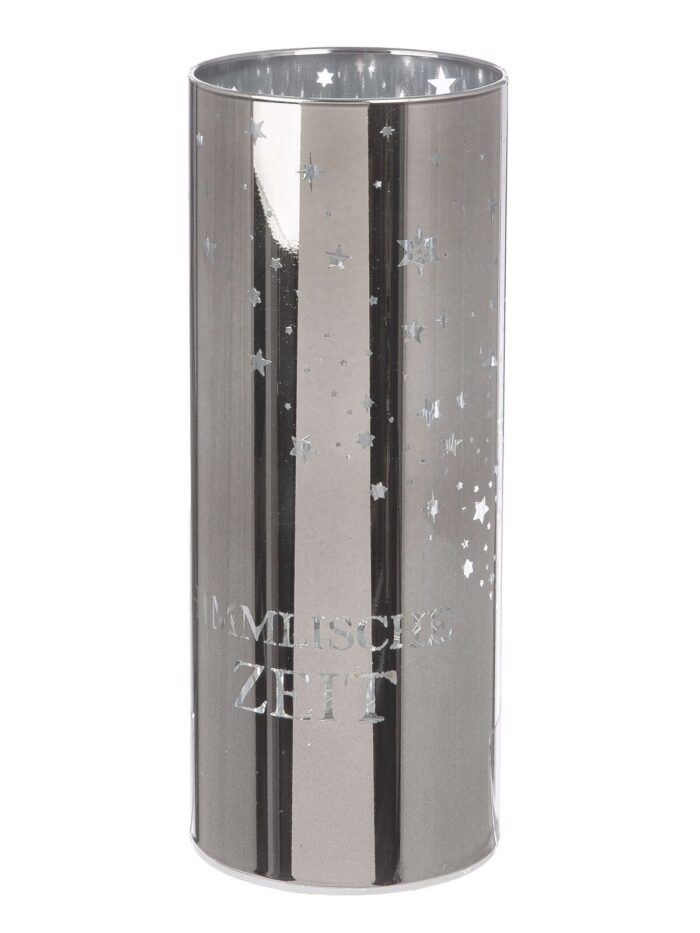 Windlicht Sternenmädchen silber LED Glas 20cm – Produktansicht