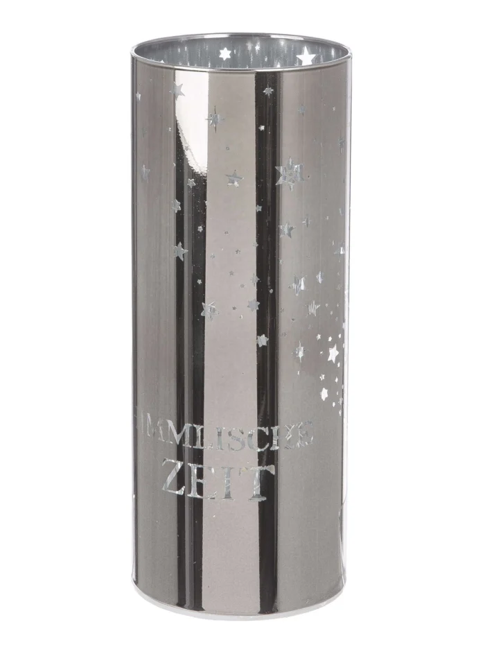Windlicht Sternenmädchen silber LED Glas 20cm – Produktansicht