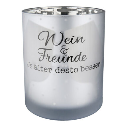 Windlicht Weinfest silber 12cm Punkte – Hauptansicht