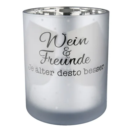Windlicht Weinfest silber 12cm Punkte – Hauptansicht