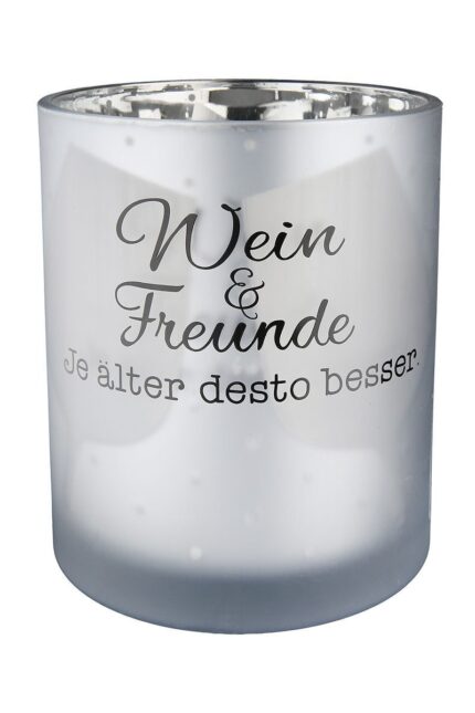 Windlicht Weinfest silber 12cm Punkte – Produktansicht