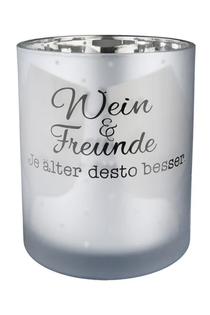 Windlicht Weinfest silber 12cm Punkte – Produktansicht
