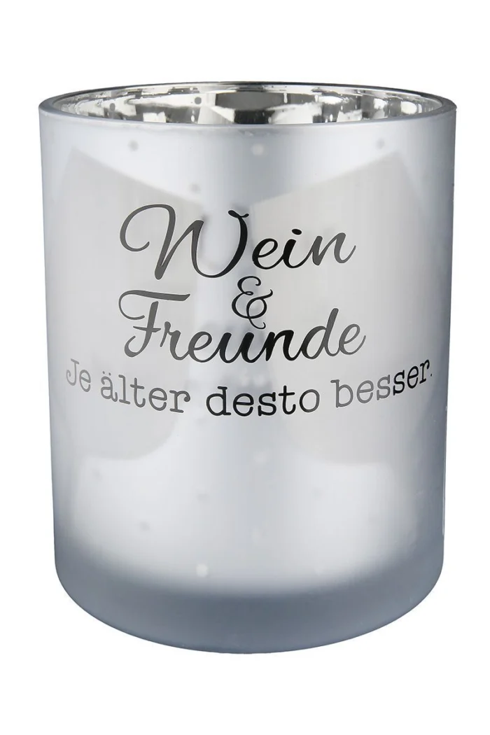 Windlicht Weinfest silber 12cm Punkte – Produktansicht