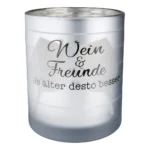 Windlicht Weinfest silber 12cm Streifen – Hauptansicht