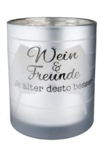 Windlicht Weinfest silber 12cm Streifen – Produktansicht