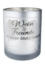 Windlicht Weinfest silber 12cm Streifen – Produktansicht