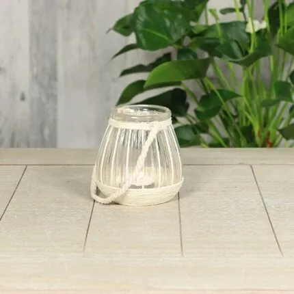 Windlicht mit Kordeldekor 10cm – Produktansicht