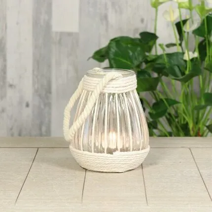 Windlicht mit Kordeldekor 17cm – Produktansicht