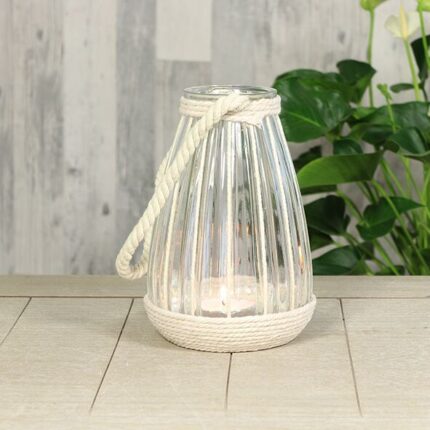 Windlicht mit Kordeldekor 22cm – Produktansicht