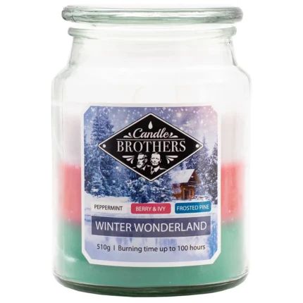 Winter Wonderland Duftkerze im Glas mit Candle Brothers Etikett