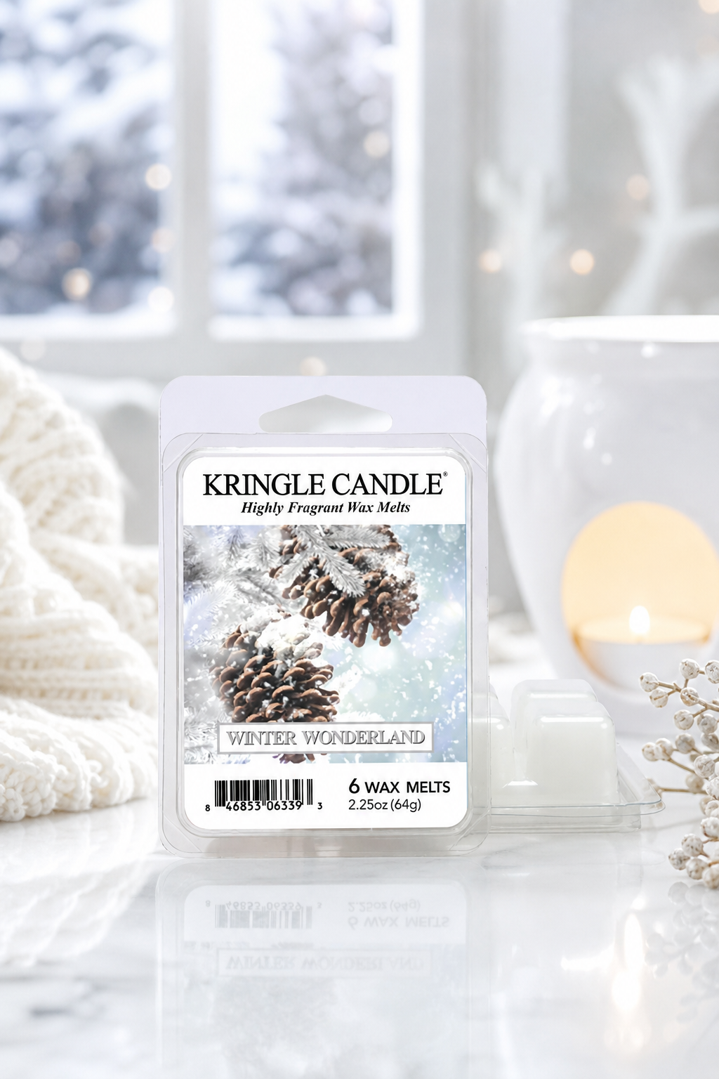 Winter Wonderland Wax Melts 64g in einer stimmungsvollen Anwendungsszene