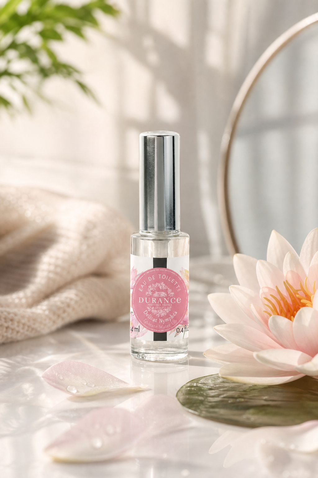 Zarte Seerose Mini Eau de Toilette 14ml – Stimmungsbild Zarte Seerose Mini Eau de Toilette 14ml in einer stimmungsvollen Anwendungsszene