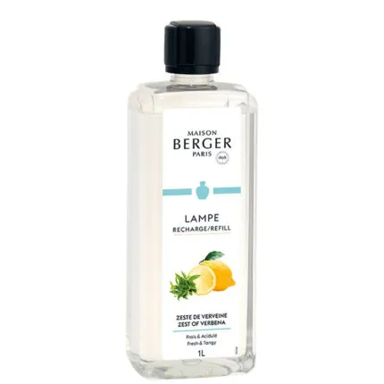 Nachfüllflasche von Maison Berger mit Zitronen-Verbene und schwarzem Verschluss