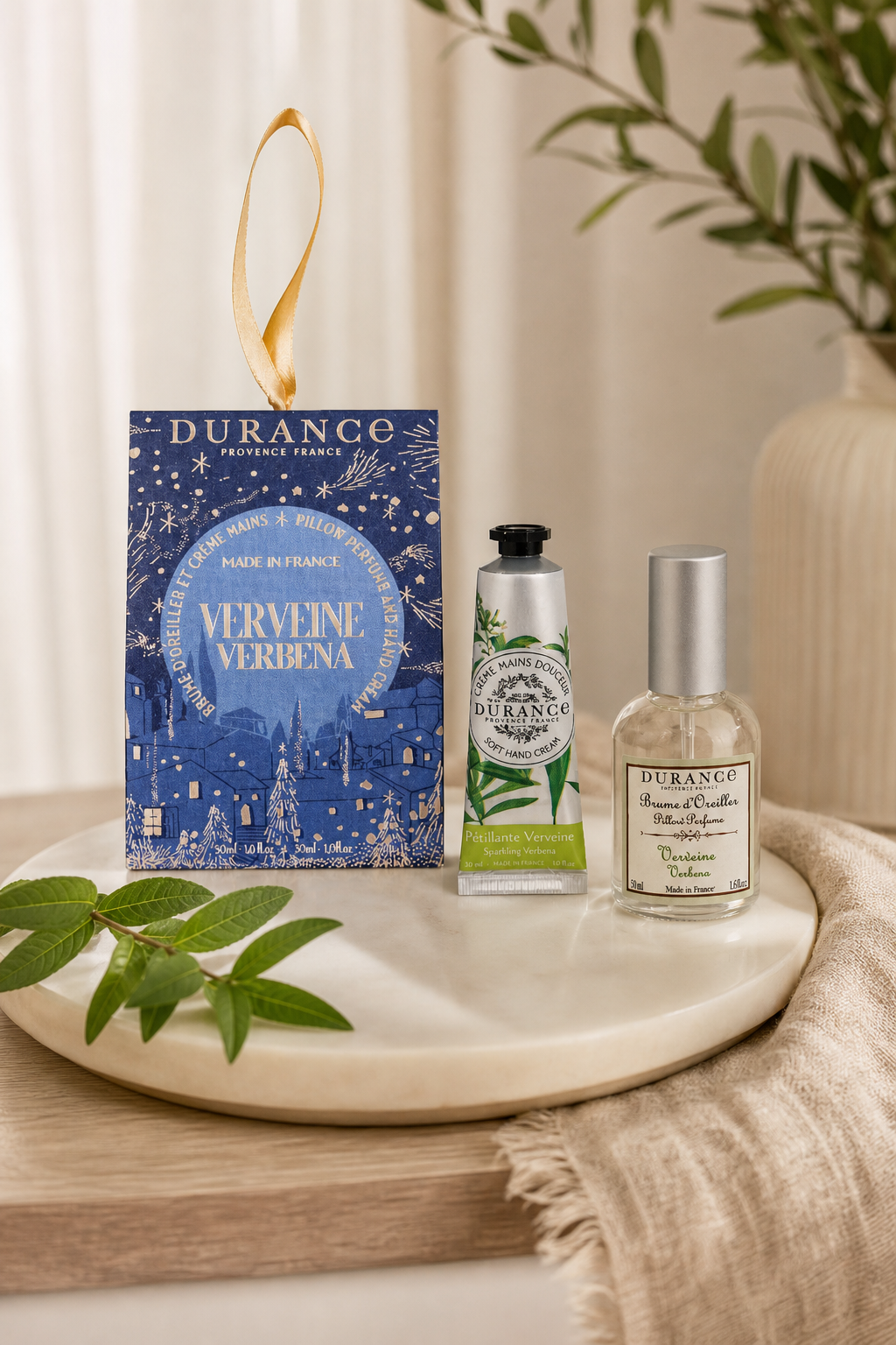 Zitronenverbene - Wellness Set in einer stimmungsvollen Anwendungsszene