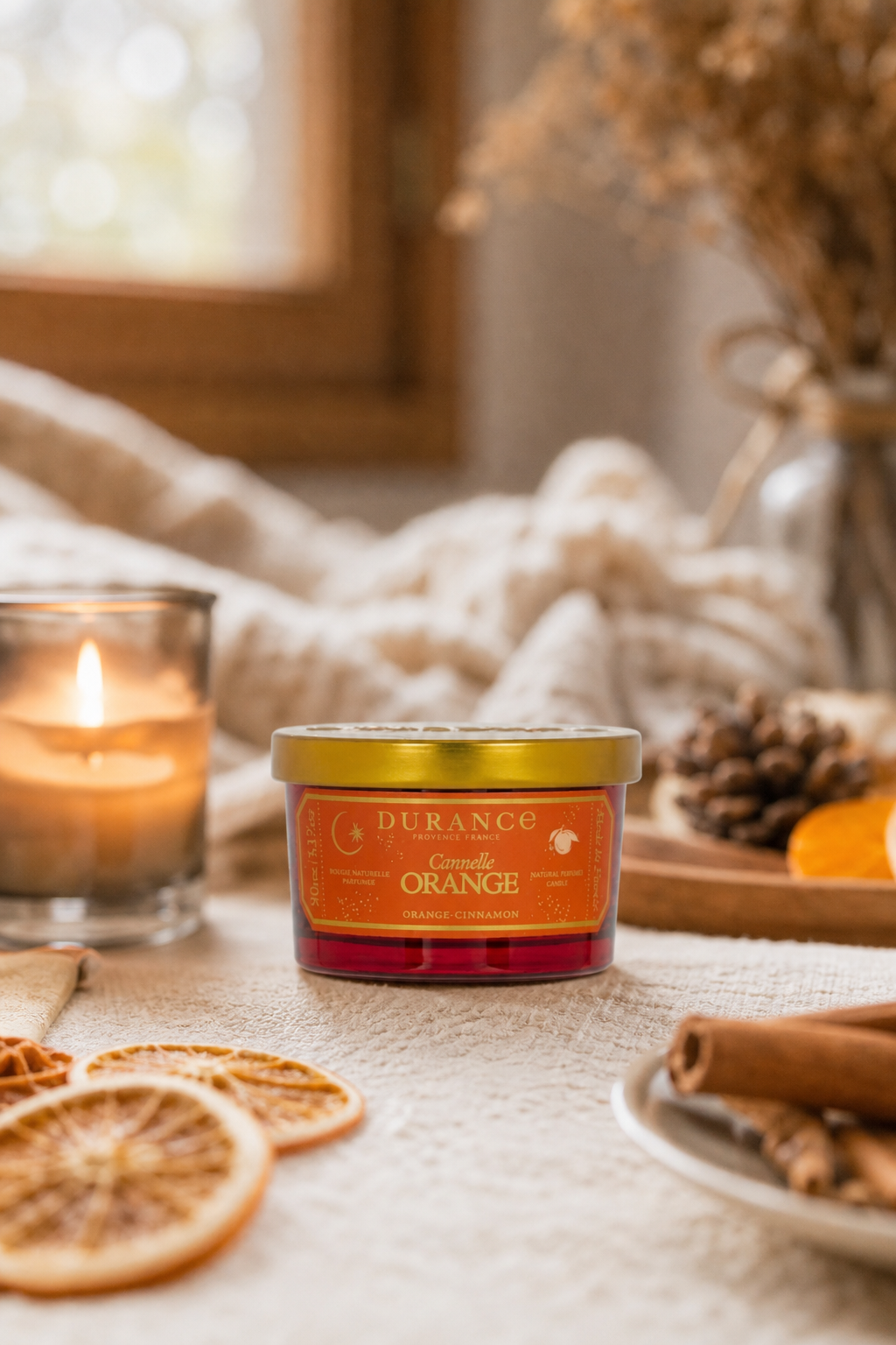 Duftkerze 90g Zimt-Orange von Durance – Produktansicht