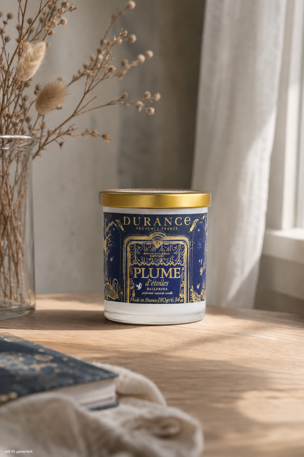 Natürliche Duftkerze Sternenfeder 180g von Durance – Stimmungsbild Duftkerze Sternenfeder 180g – Produktansicht
