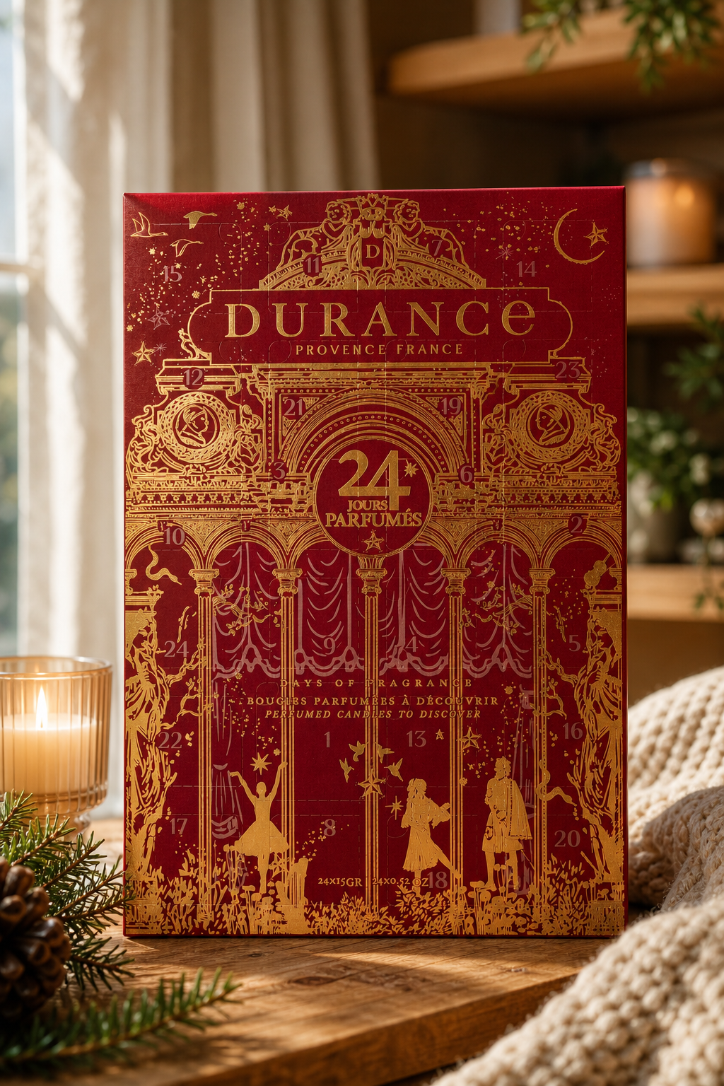 Durance Adventskalender 2026 mit 24 Duftkerzen – Stimmungsbild Durance Adventskalender 2026 mit 24 Duftkerzen – Produktansicht