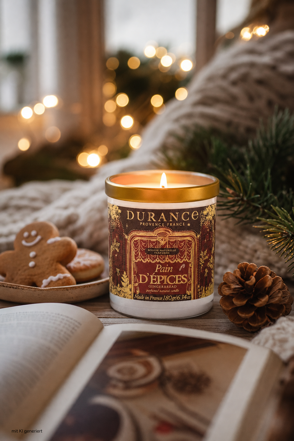 Natürliche Duftkerze Lebkuchen 180g von Durance – Stimmungsbild Natürliche Duftkerze Lebkuchen 180g von Durance – Produktansicht